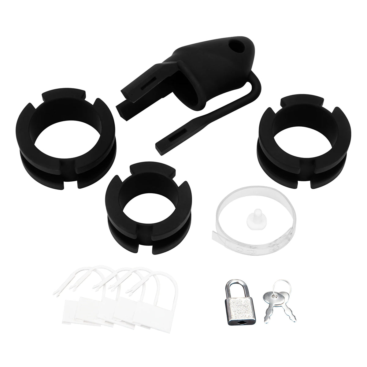 Blue Line 2" Silicone Mini Cock Cage With Ball Divider in Black