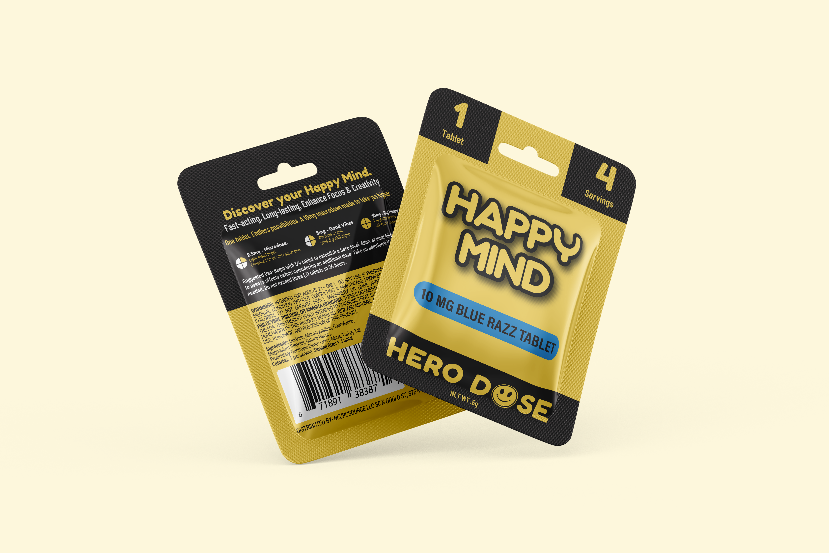 Happy Mind Blue Razz 10mg