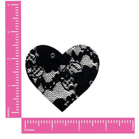 Black Lace Heart Pasties
