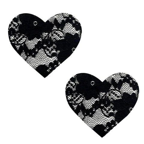 Black Lace Heart Pasties