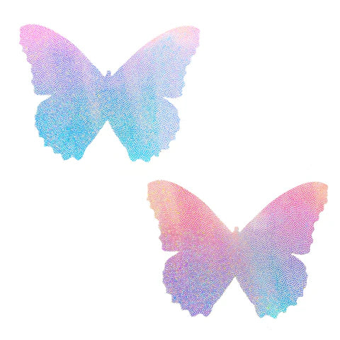 Blue Pink Iridescent Butterfly Pasties
