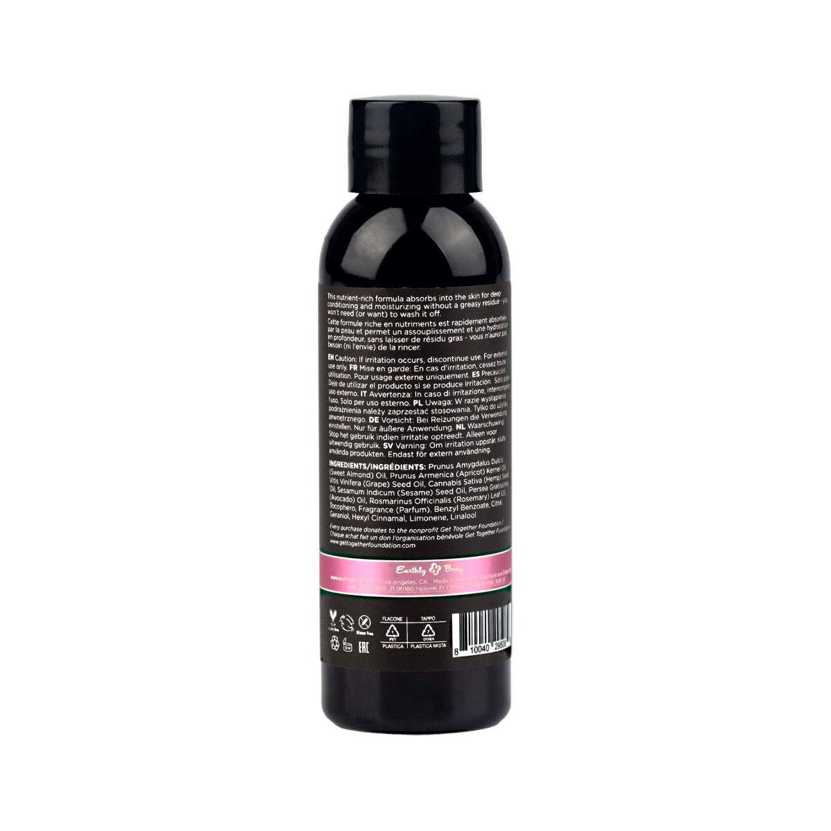 Hemp Seed Massage Oil 8 oz in Zen Berry Rose