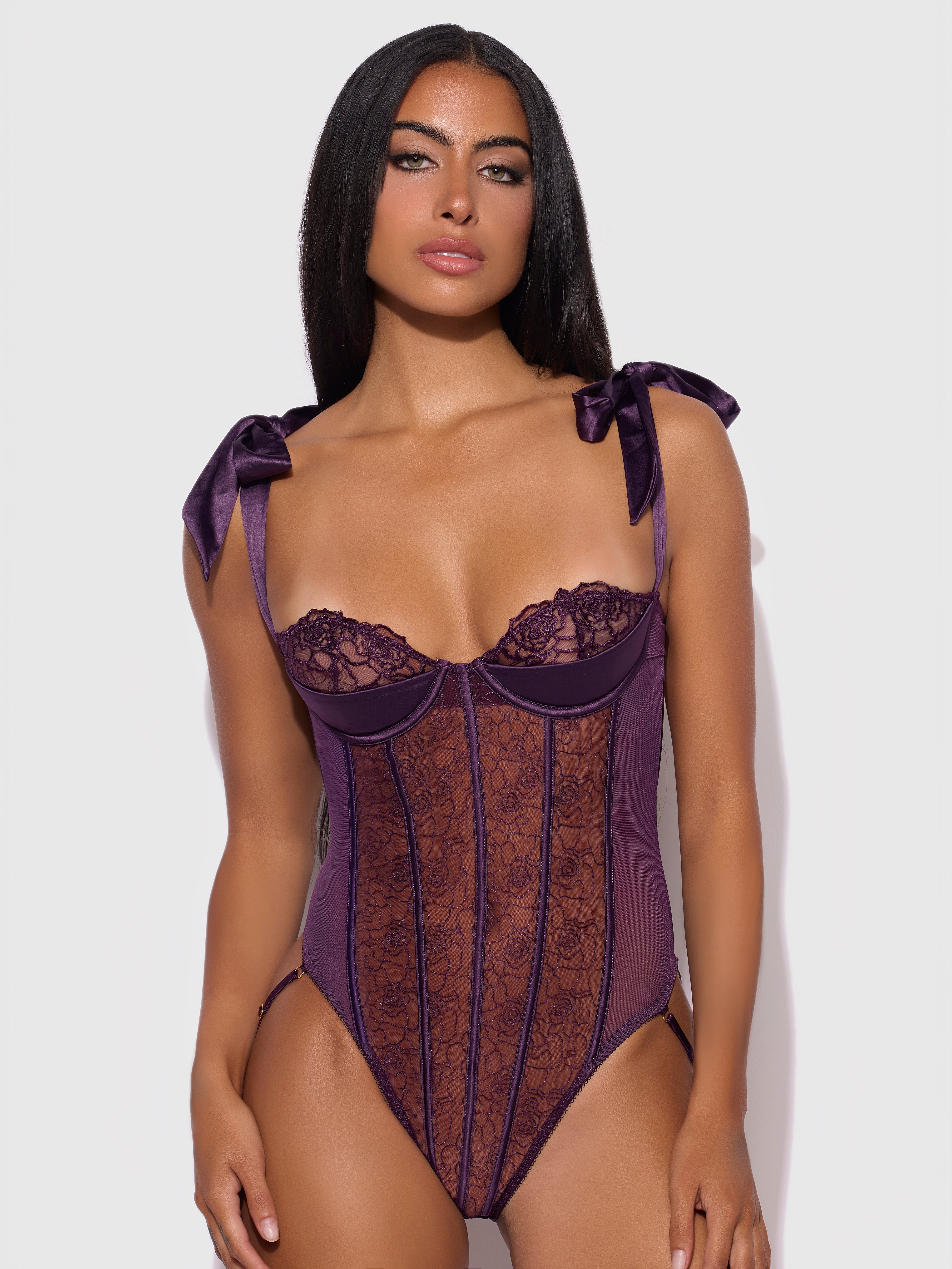 Rosalie Embroidered Lace Teddy