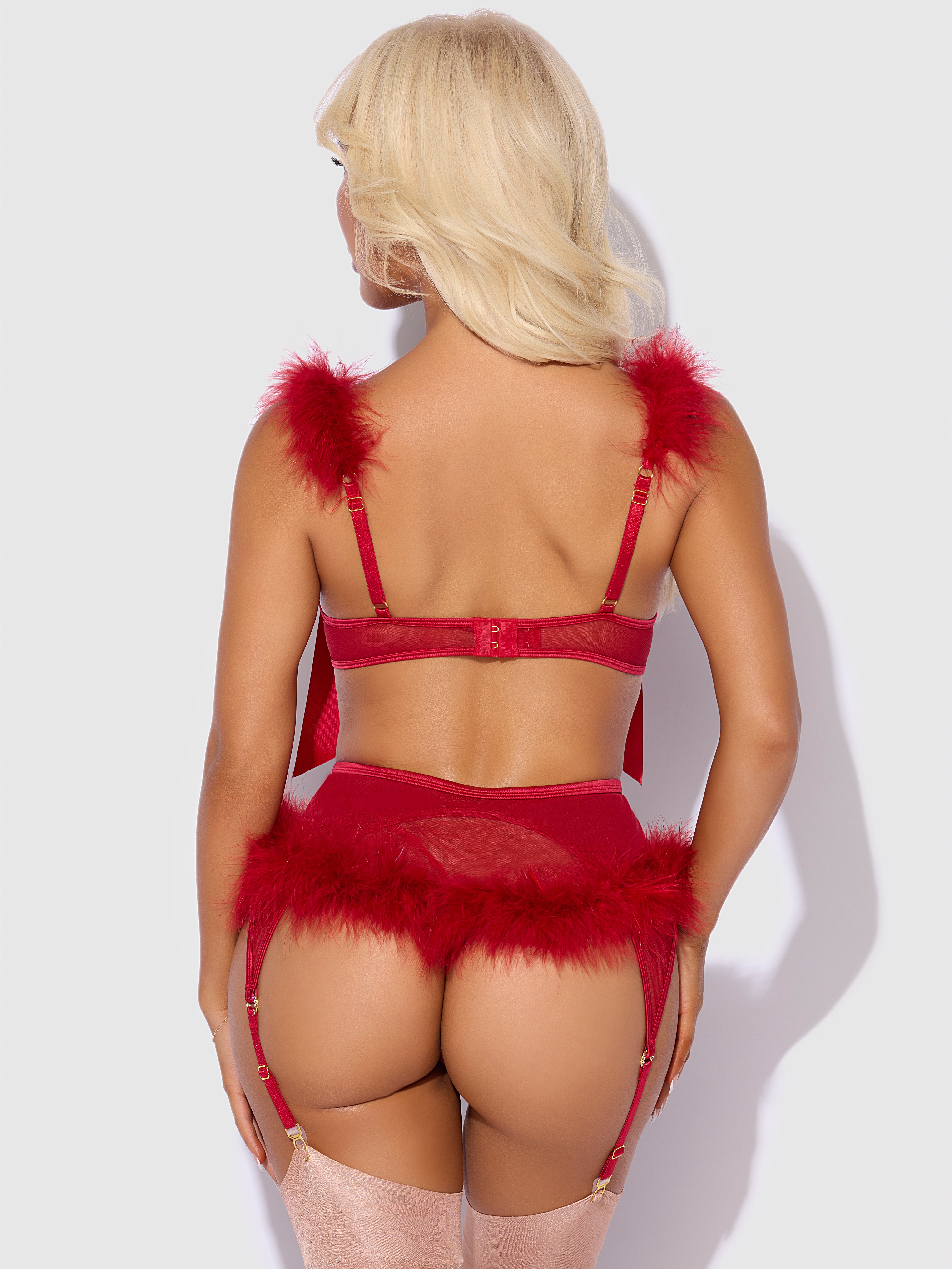 Marilyn Marabou & Mesh 3pc Set