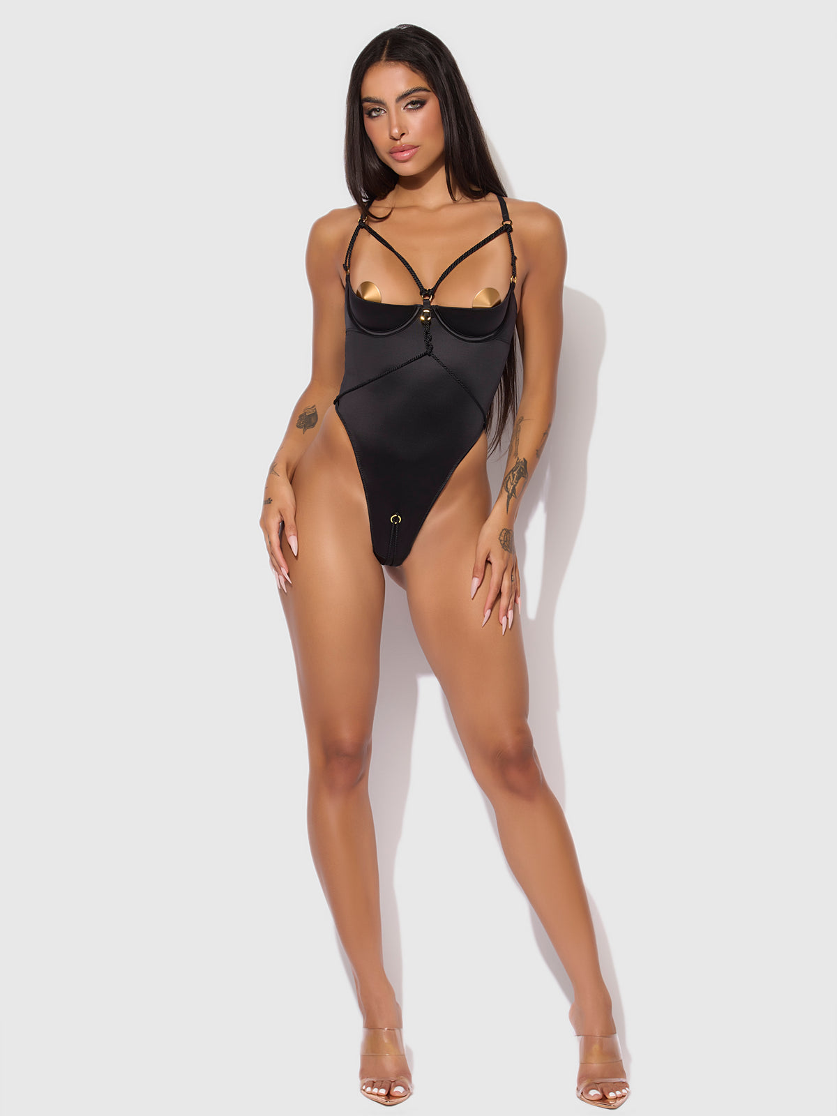 IRYNA SILKY MICRO ROPE CROTCHLESS TEDDY