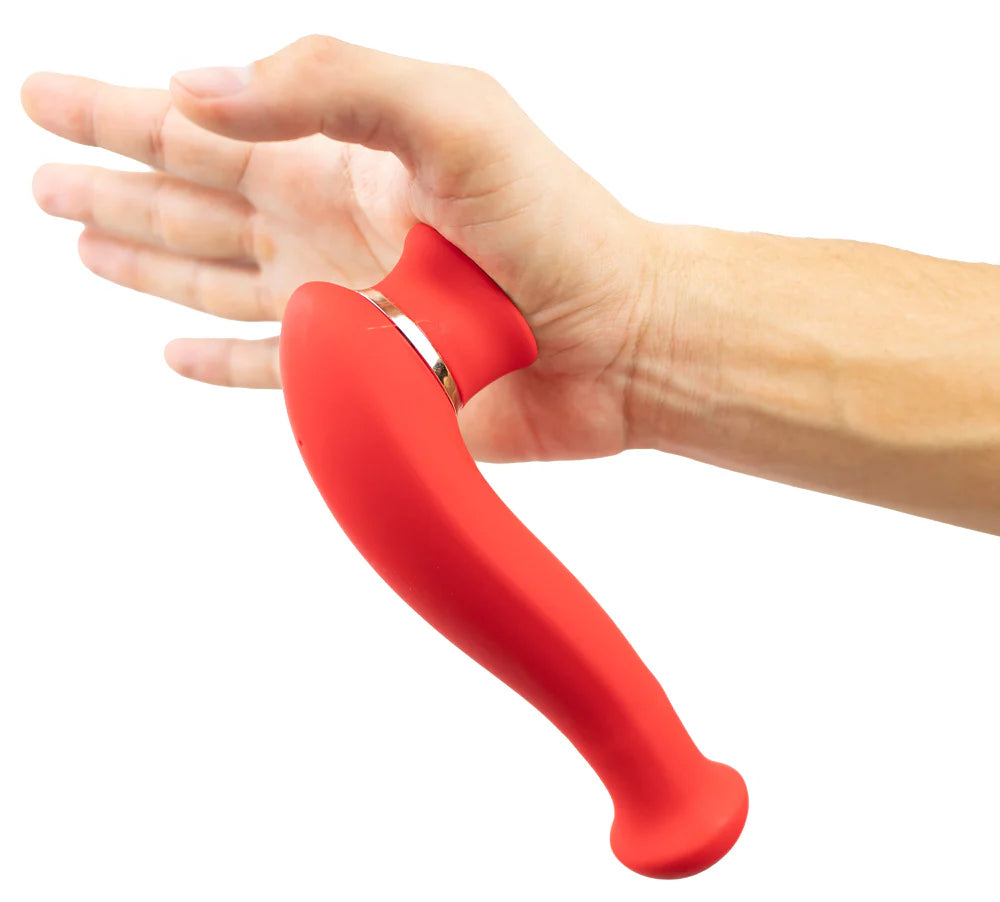 DESTINY 15-Function Rechargeable Suction + Vibration Red