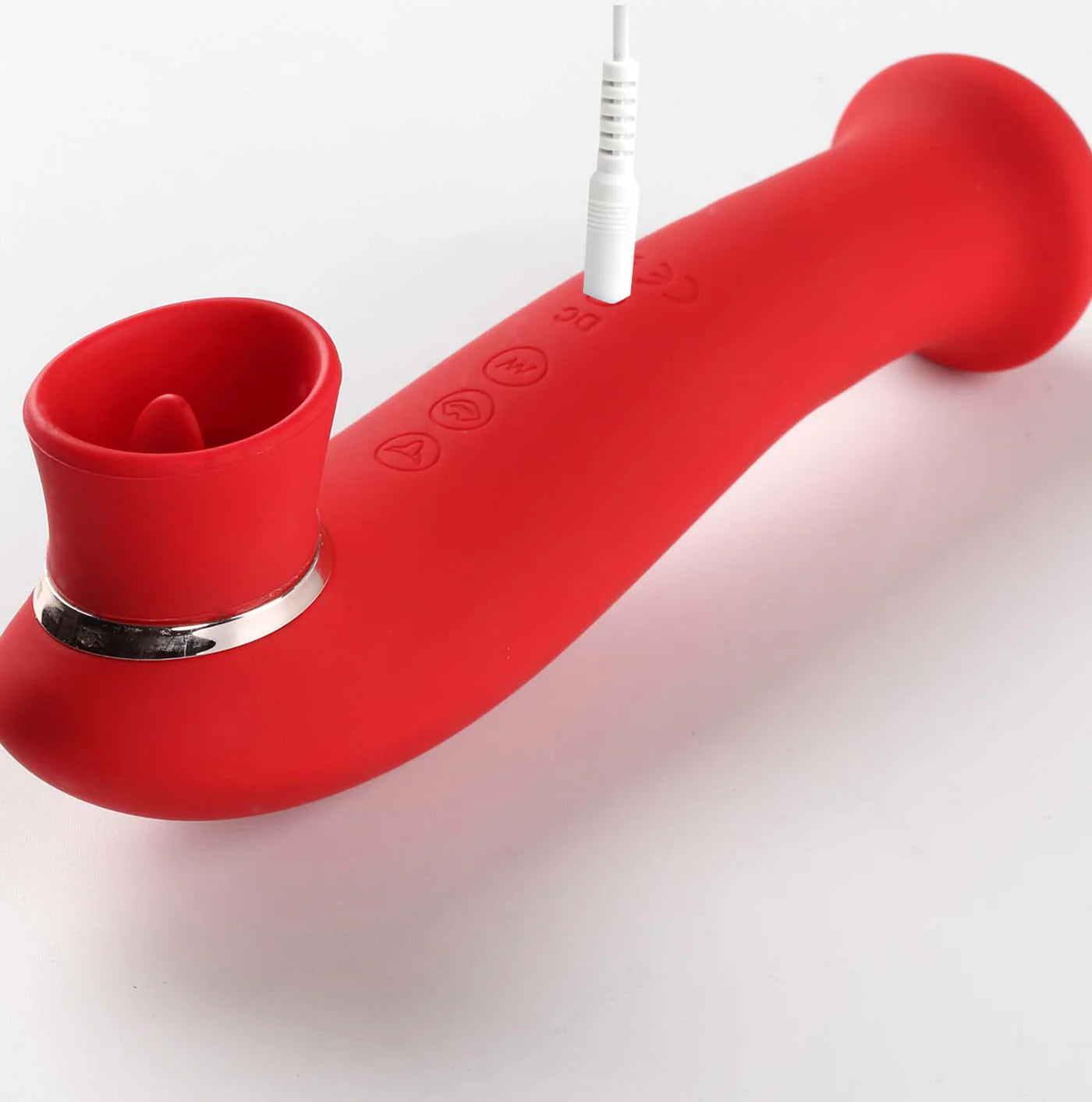 DESTINY 15-Function Rechargeable Suction + Vibration Red