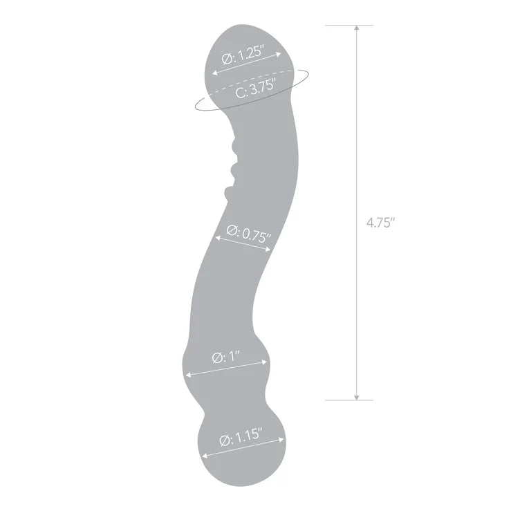 Gläs 6" Curved G-spot Glass Dildo