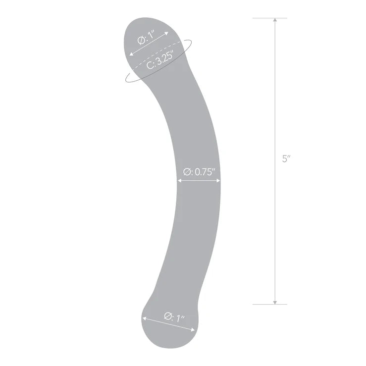 Gläs 6" Curved G-spot Glass Dildo