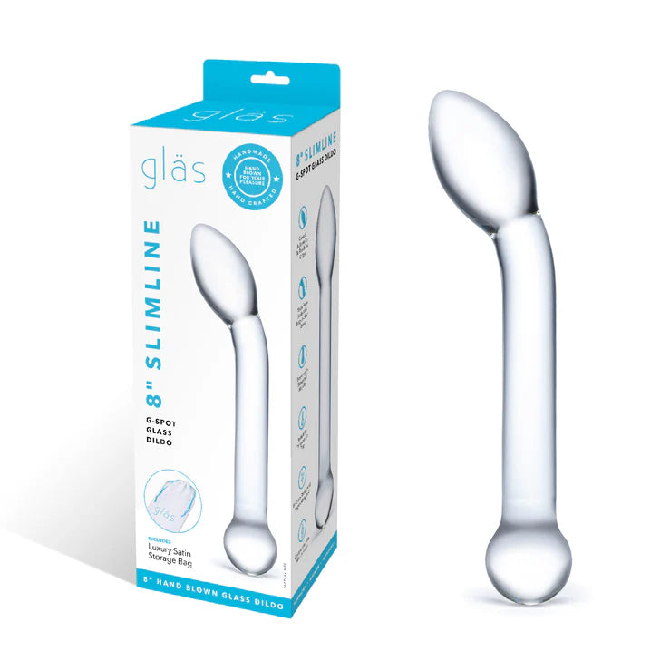 Gläs 8" Slimline G-Spot Glass Dildo