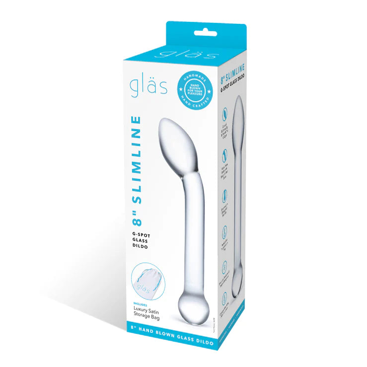 Gläs 8" Slimline G-Spot Glass Dildo