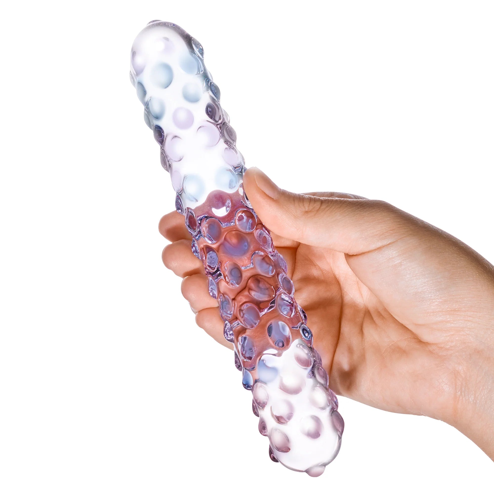 Gläs 7" Purple Rose Nubby Glass Dildo