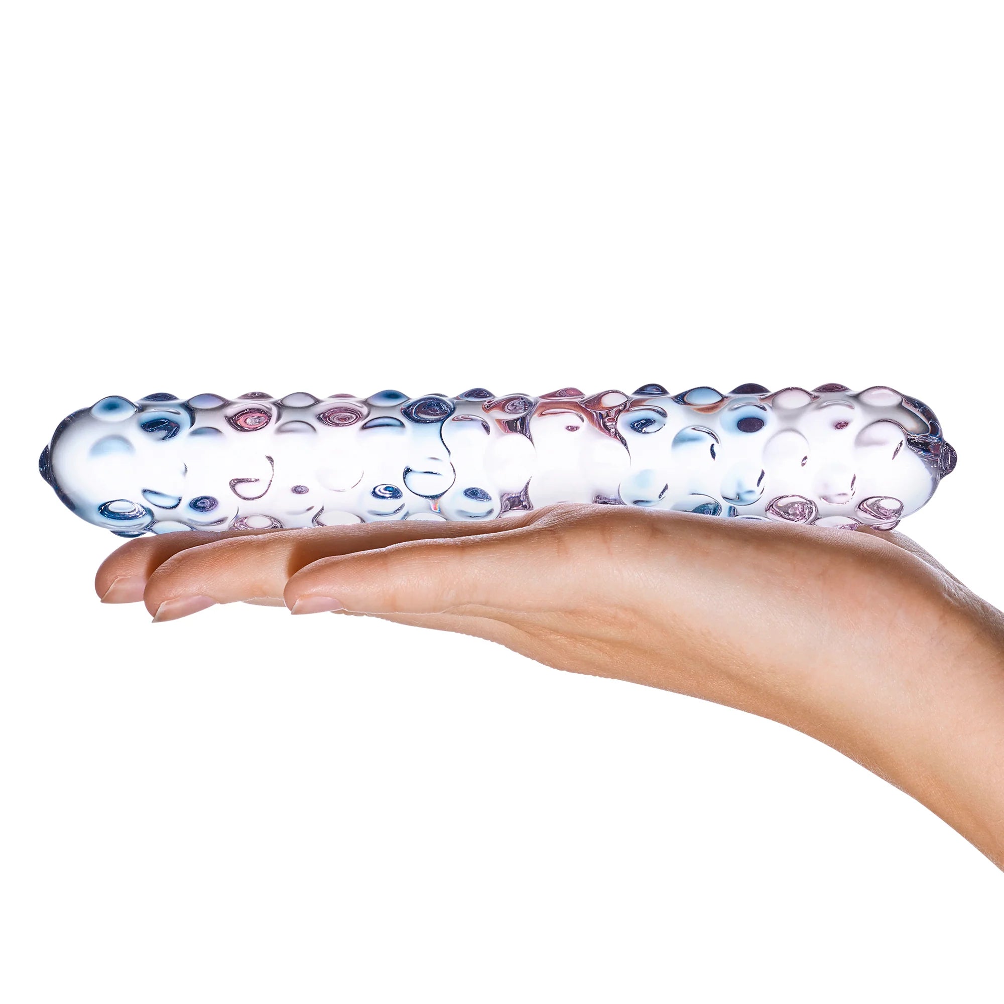 Gläs 7" Purple Rose Nubby Glass Dildo