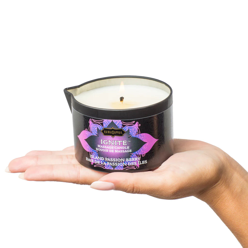 Kama Sutra Ignite Massage Candle Island Passion Berry 6 oz