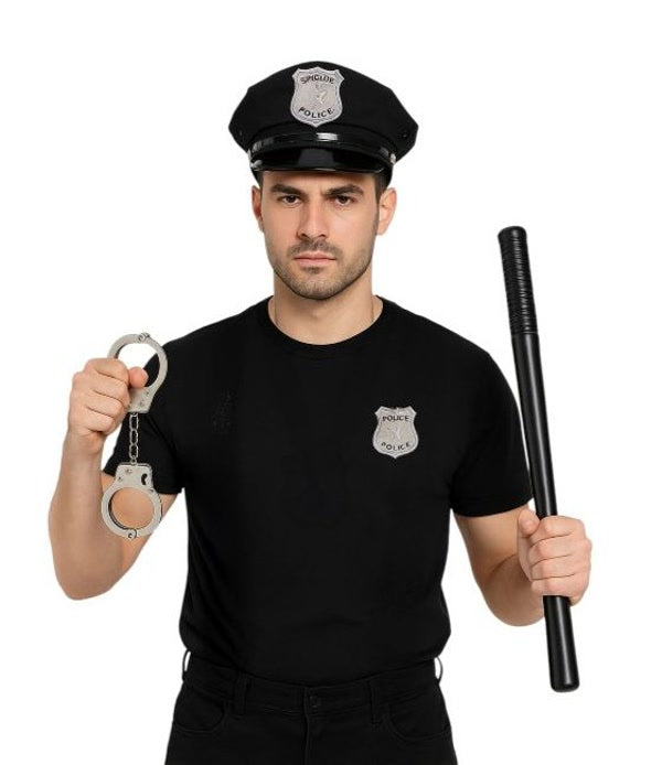 3PC Mens Cop Costume Kit