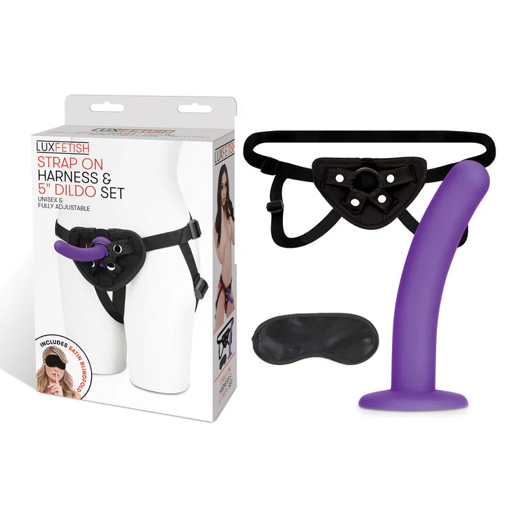 Lux Fetish Strap on Harness & 5" Dildo Set