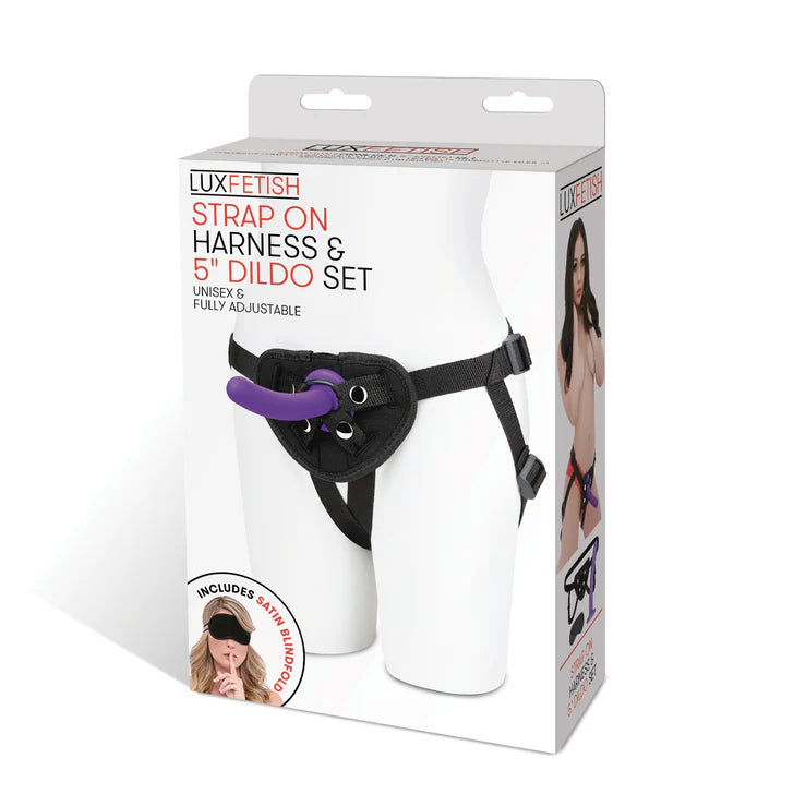Lux Fetish Strap on Harness & 5" Dildo Set