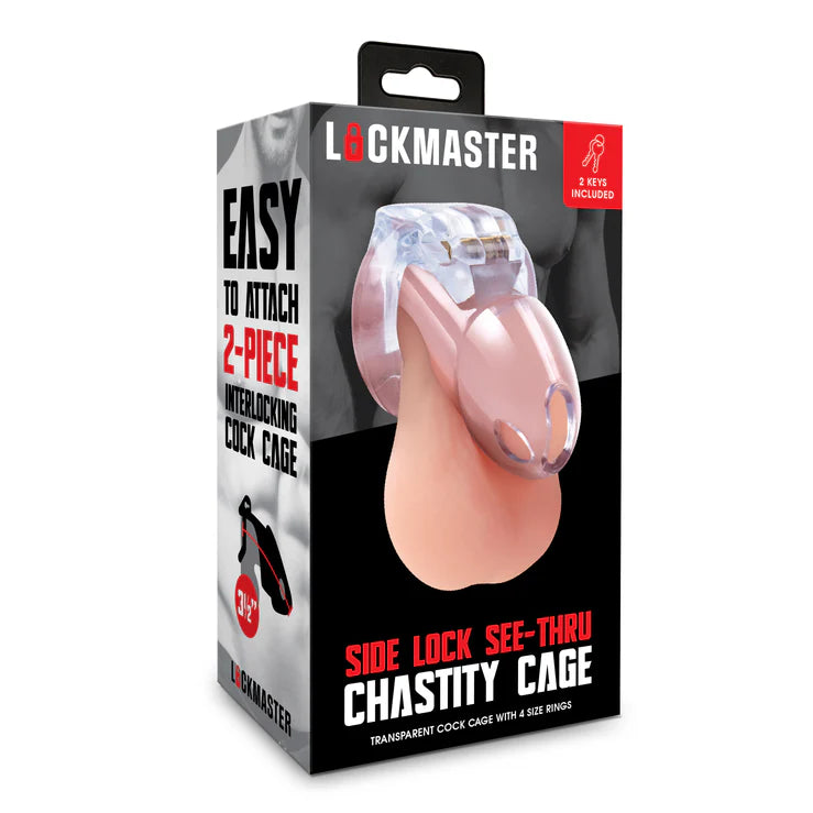 Lockmaster 3.5" Side Lock See Thru Chastity Cage