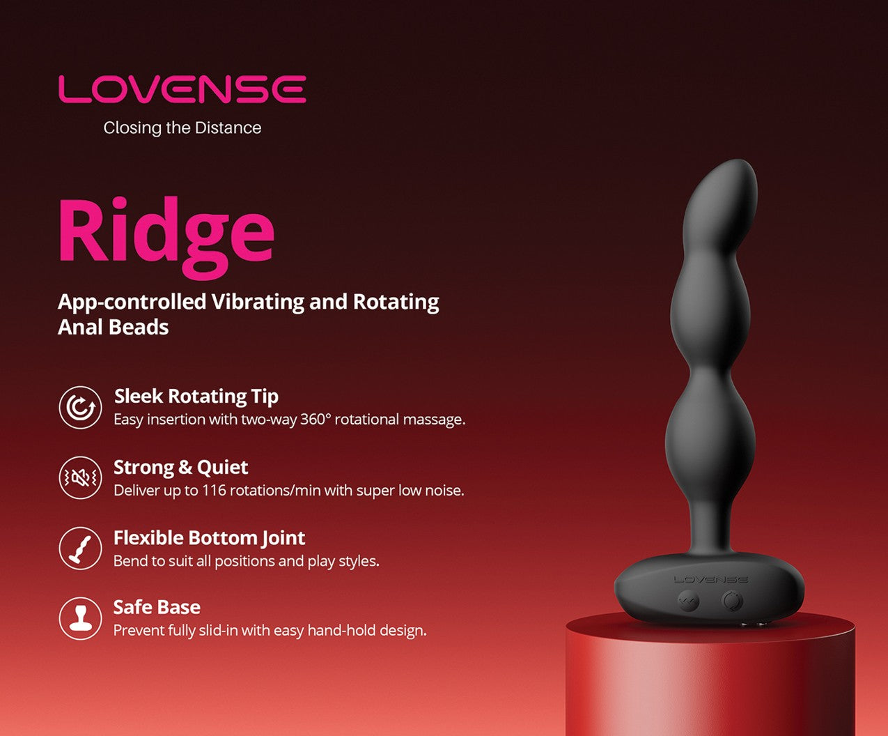 Lovense Ridge Vibrating and Rotating Anal Beads