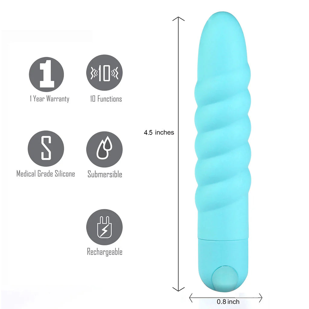 LOLA Silicone Vibrating Twisty Bullet Blue