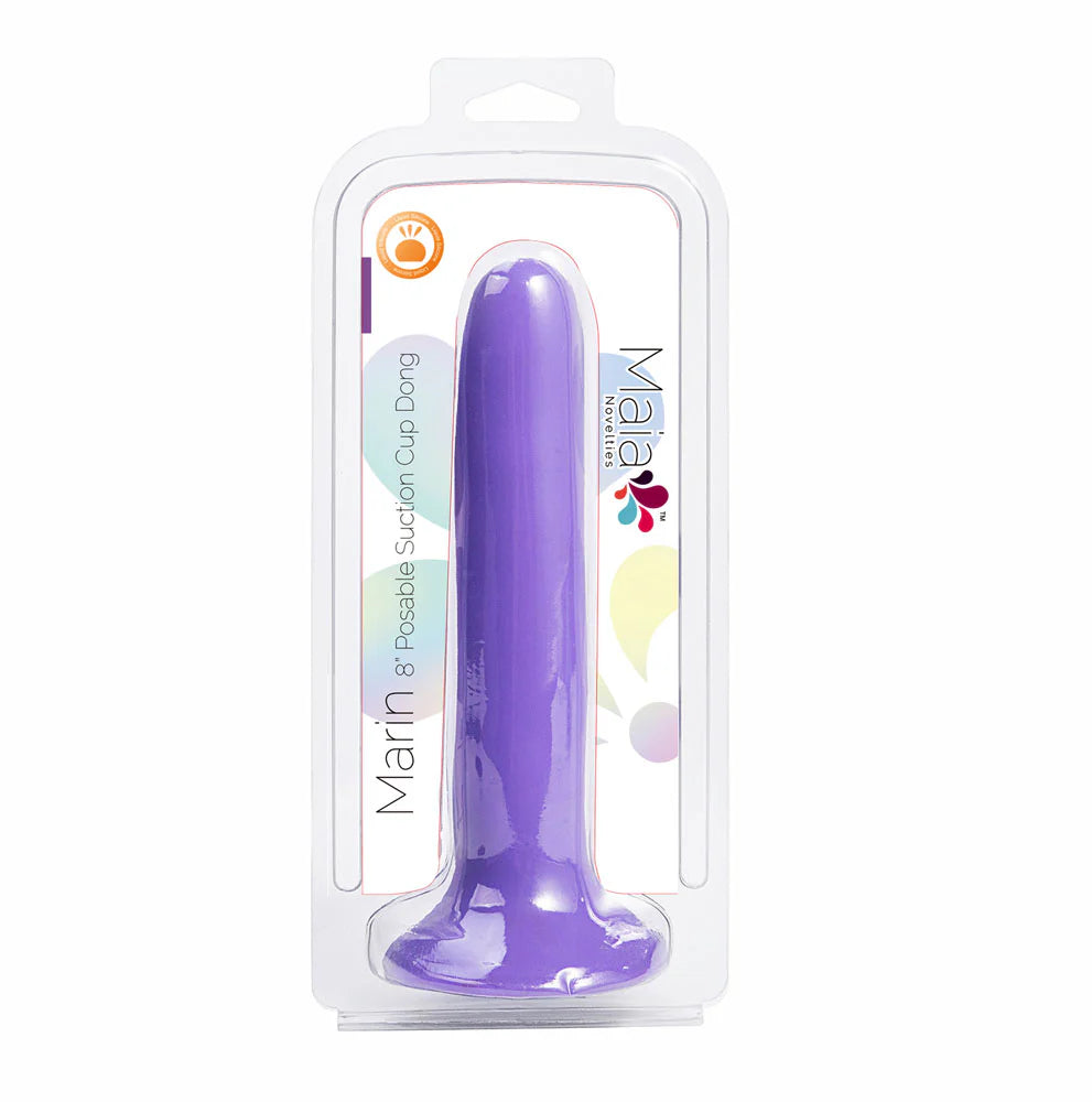 MARIN 8 Inch Liquid Silicone Suction Cup Dong Purple
