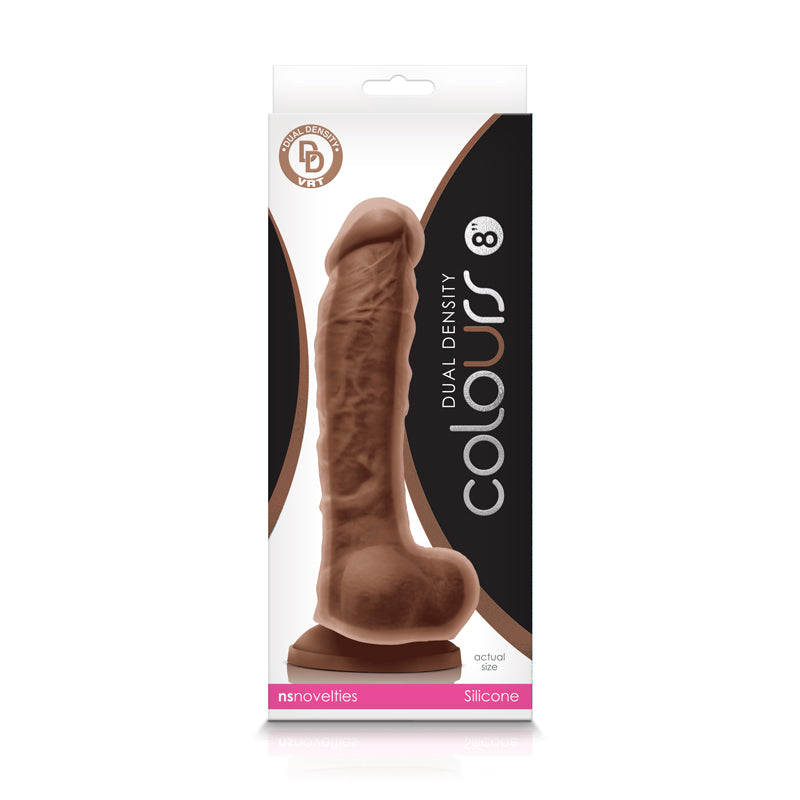 Colours Dual Density 8" Dildo in Brown