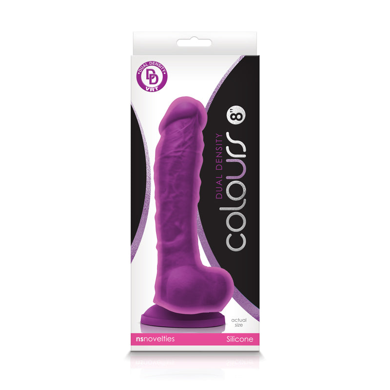 Colours Dual Density 8" Dildo in Purple
