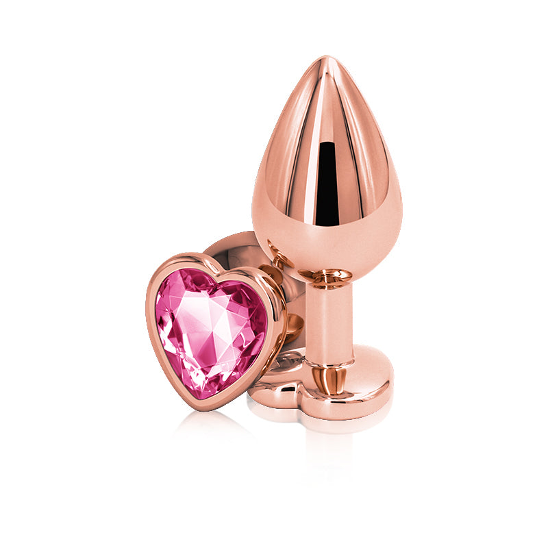 Rear Assets Jewel Heart Plug Rose Gold - Medium