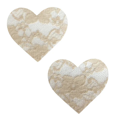 Nude Lace Heart Pasties