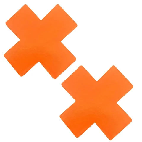 Neon Orange X Wet Vinyl Pasties