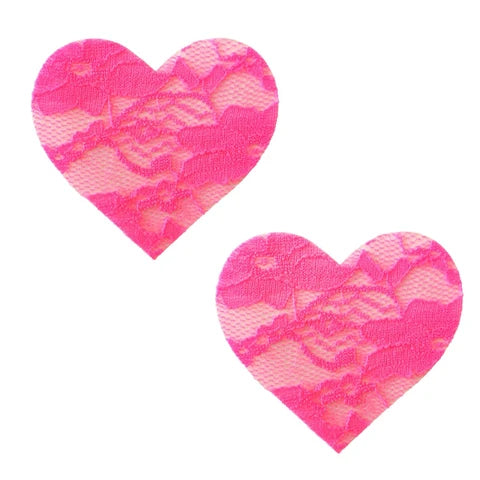 Pink Lace Heart Pasties