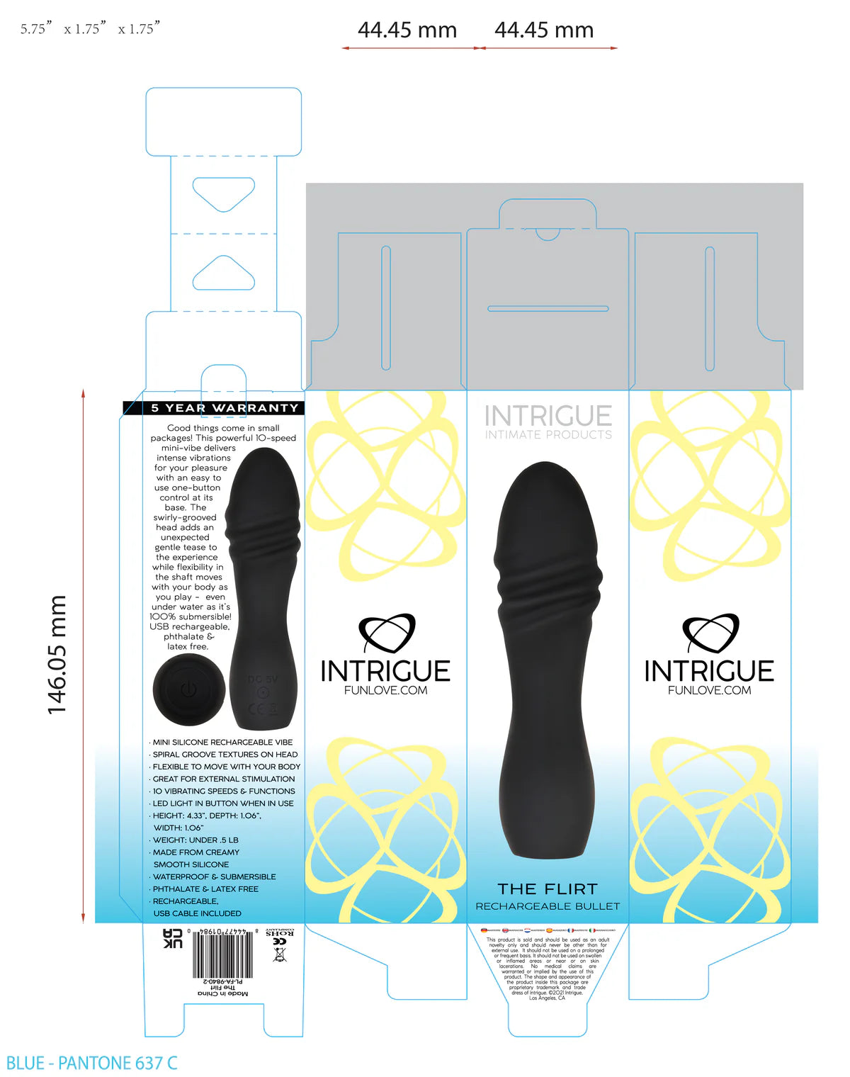 Intrigue The Flirt Silicone Bullet in Black