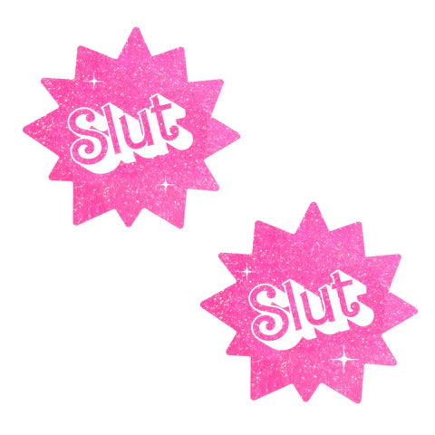 Pink Glitter Slut Star Pasties