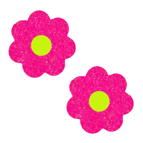 Pink Super Sparkle Flower Pasties