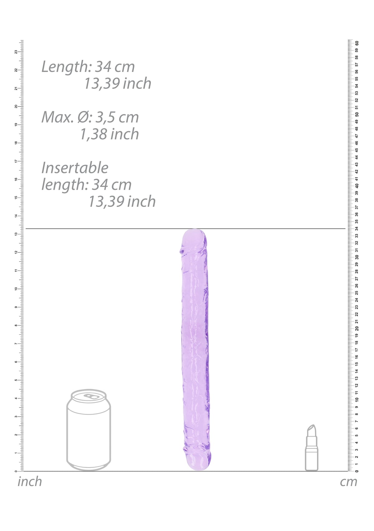 Realrock 13" Double Dildo in Purple