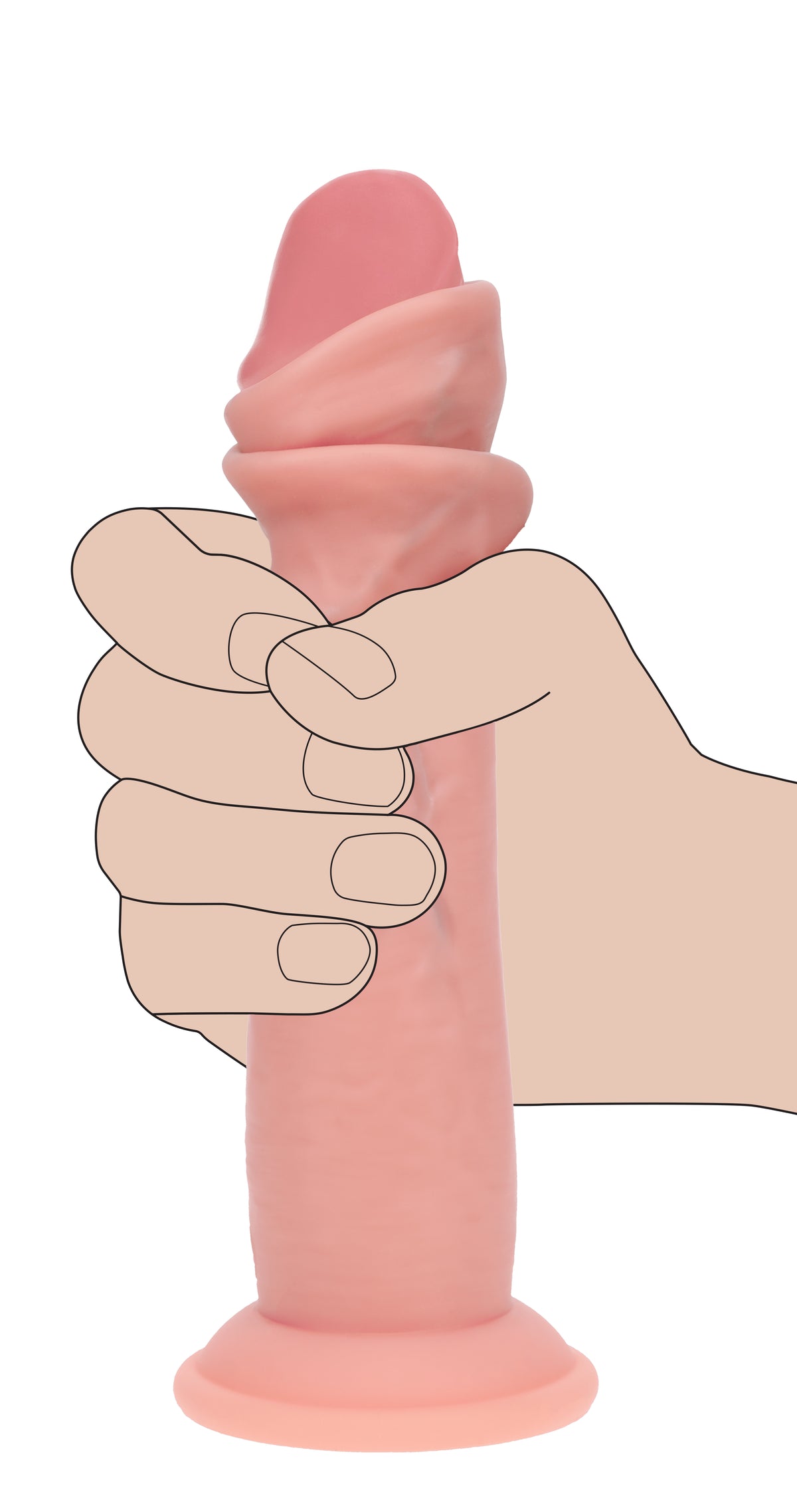 Realrock Silicone Realistic Sliding Skin 7" Dildo
