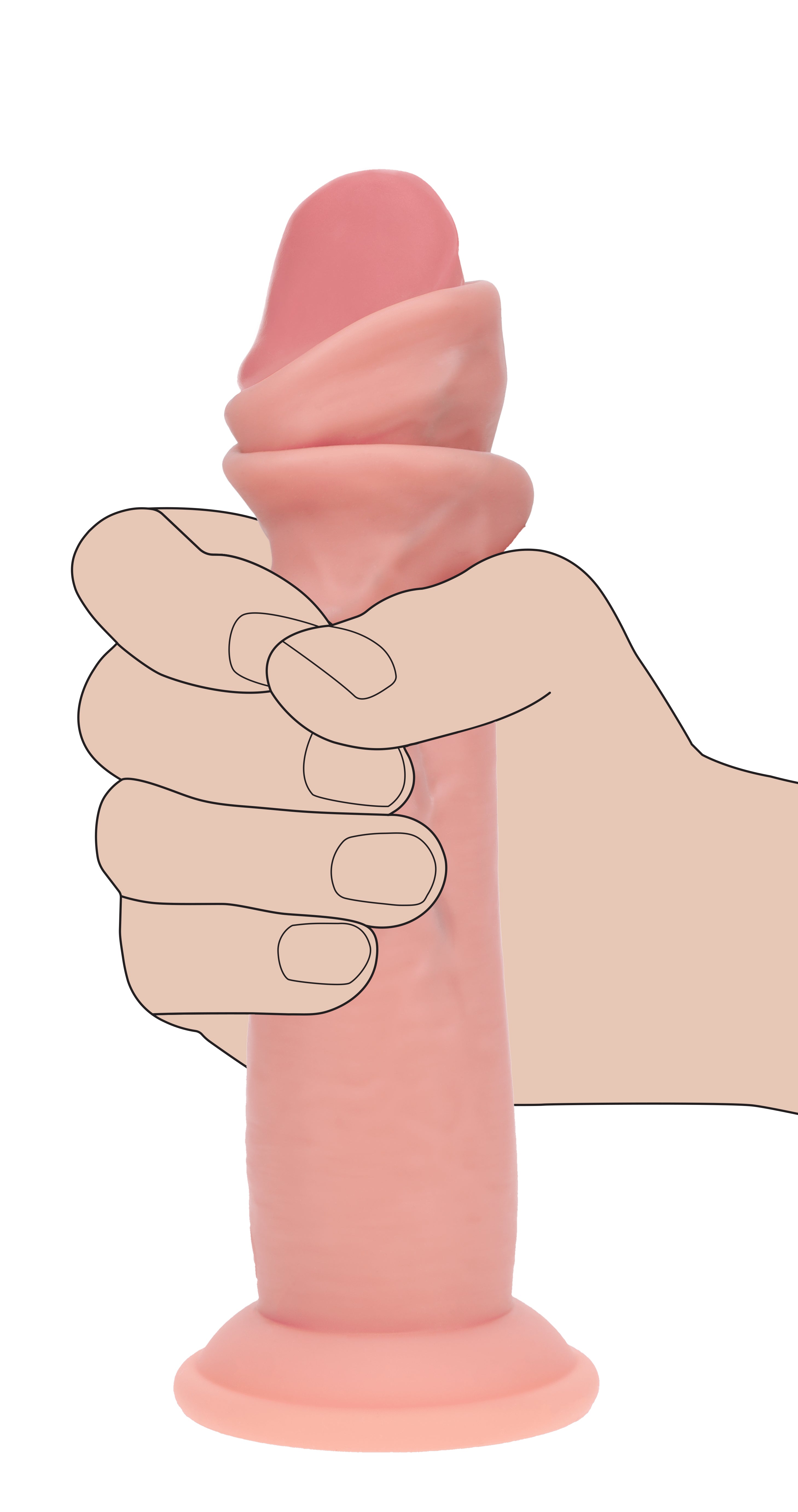 Realrock Silicone Realistic Sliding Skin 7" Dildo