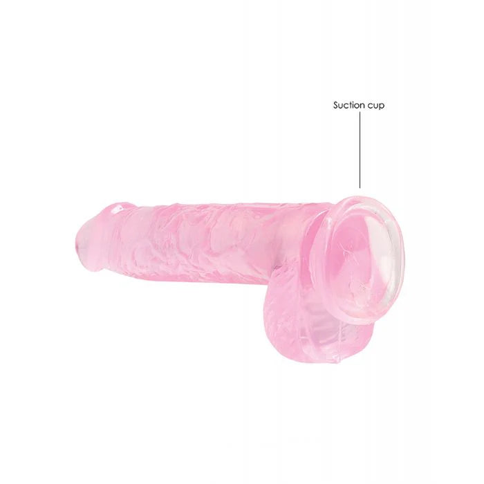 REALROCK 6" Dildo with Balls Clear Pink