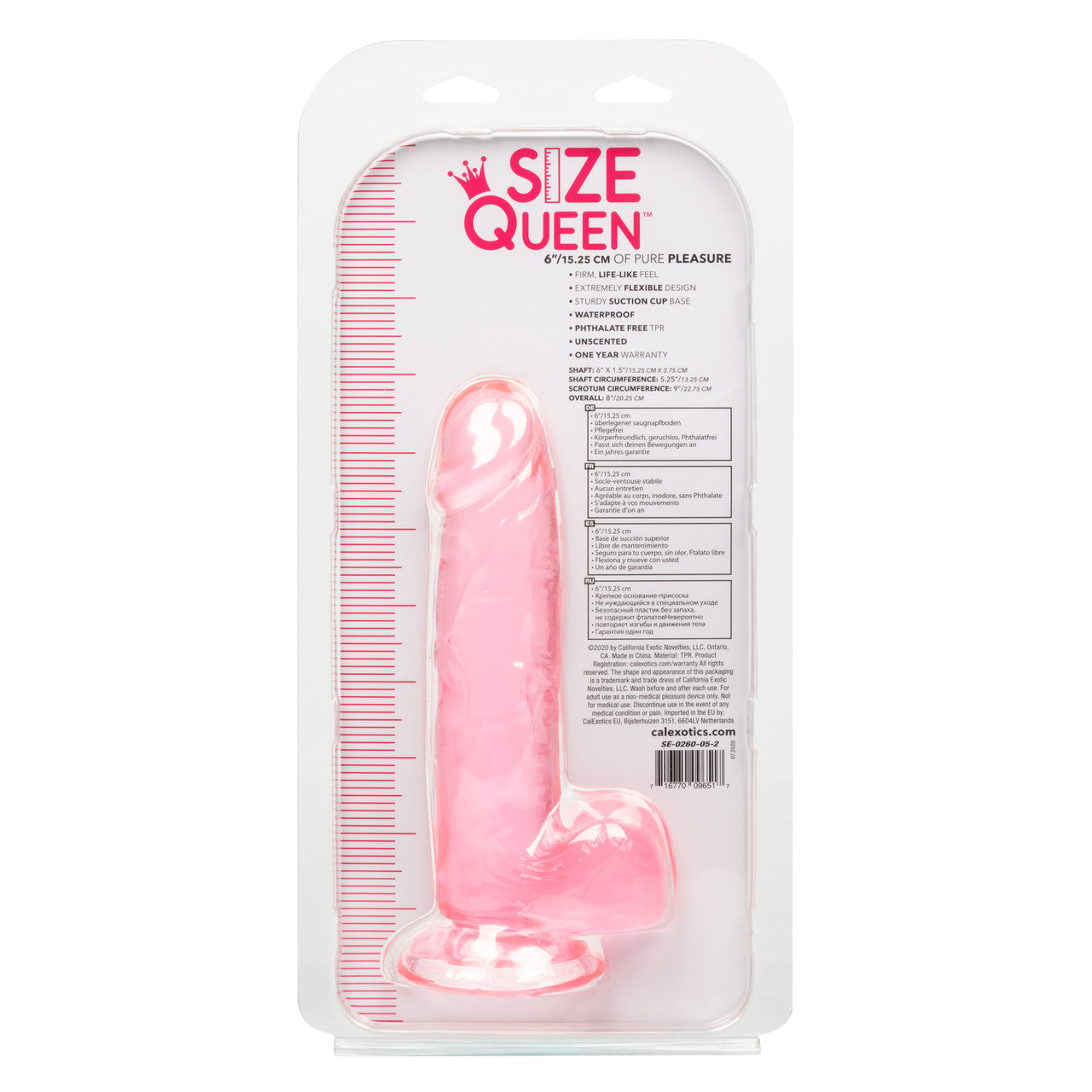 Size Queen 6" Dildo in Pink