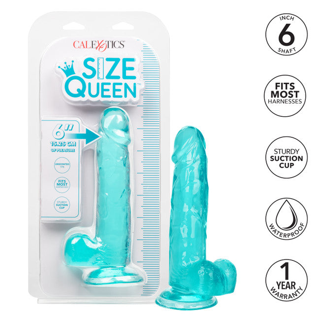 Size Queen 6" Dildo in Blue