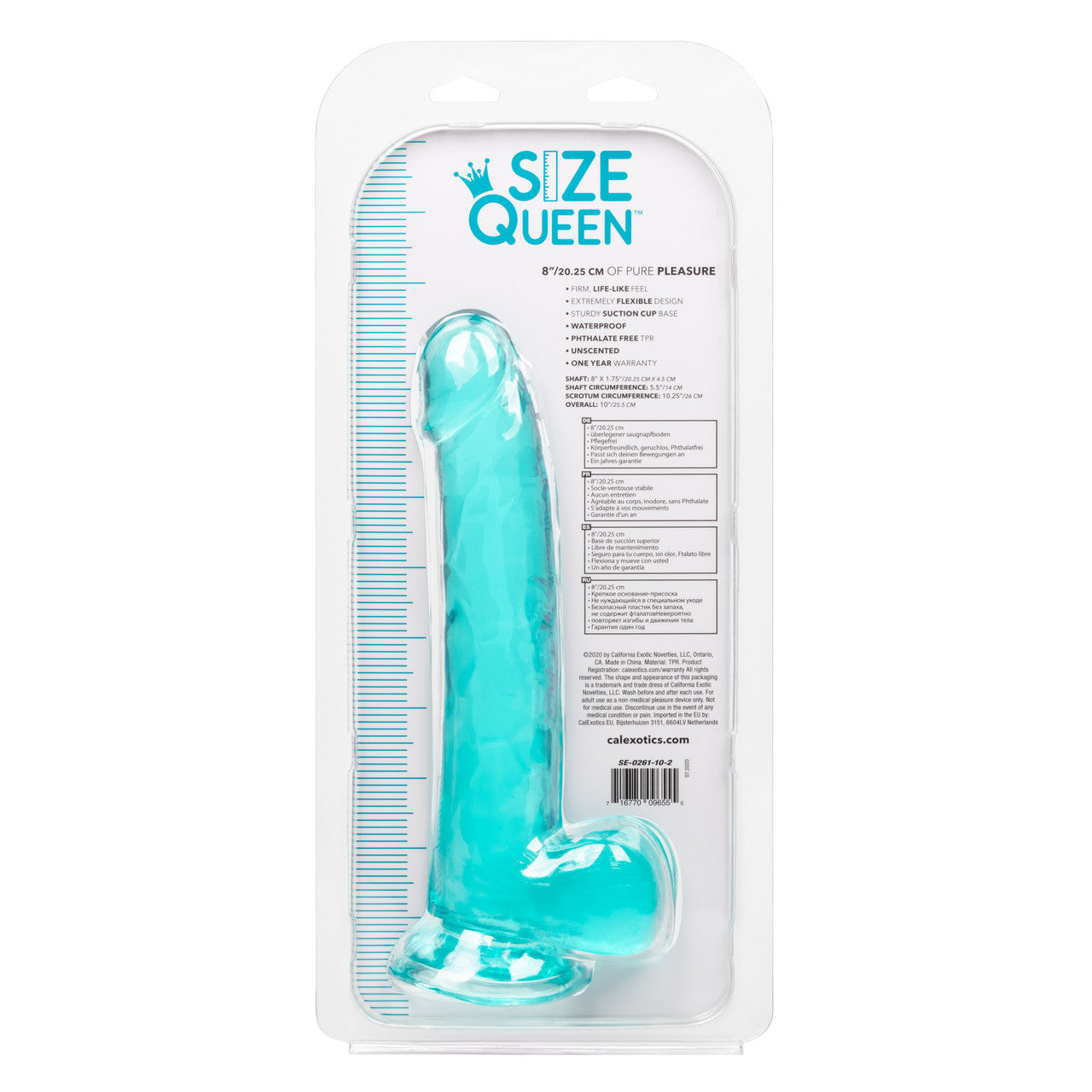 Size Queen 8" Dildo in Blue