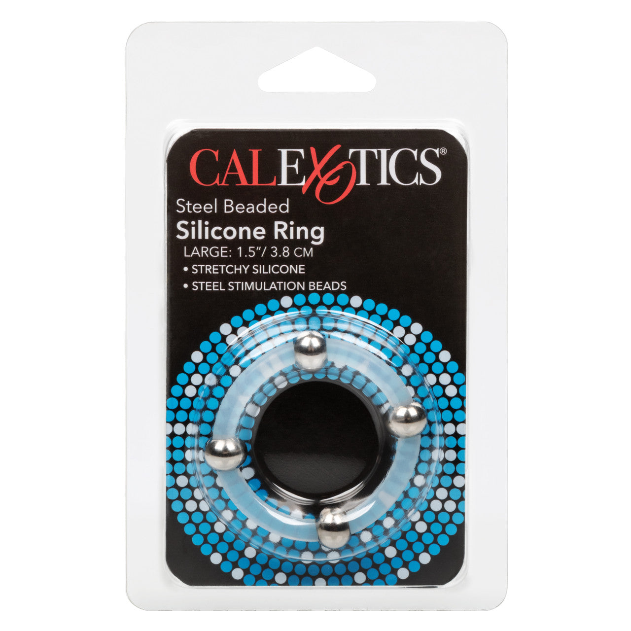 Steel Beaded Silicone Cock Ring - Large