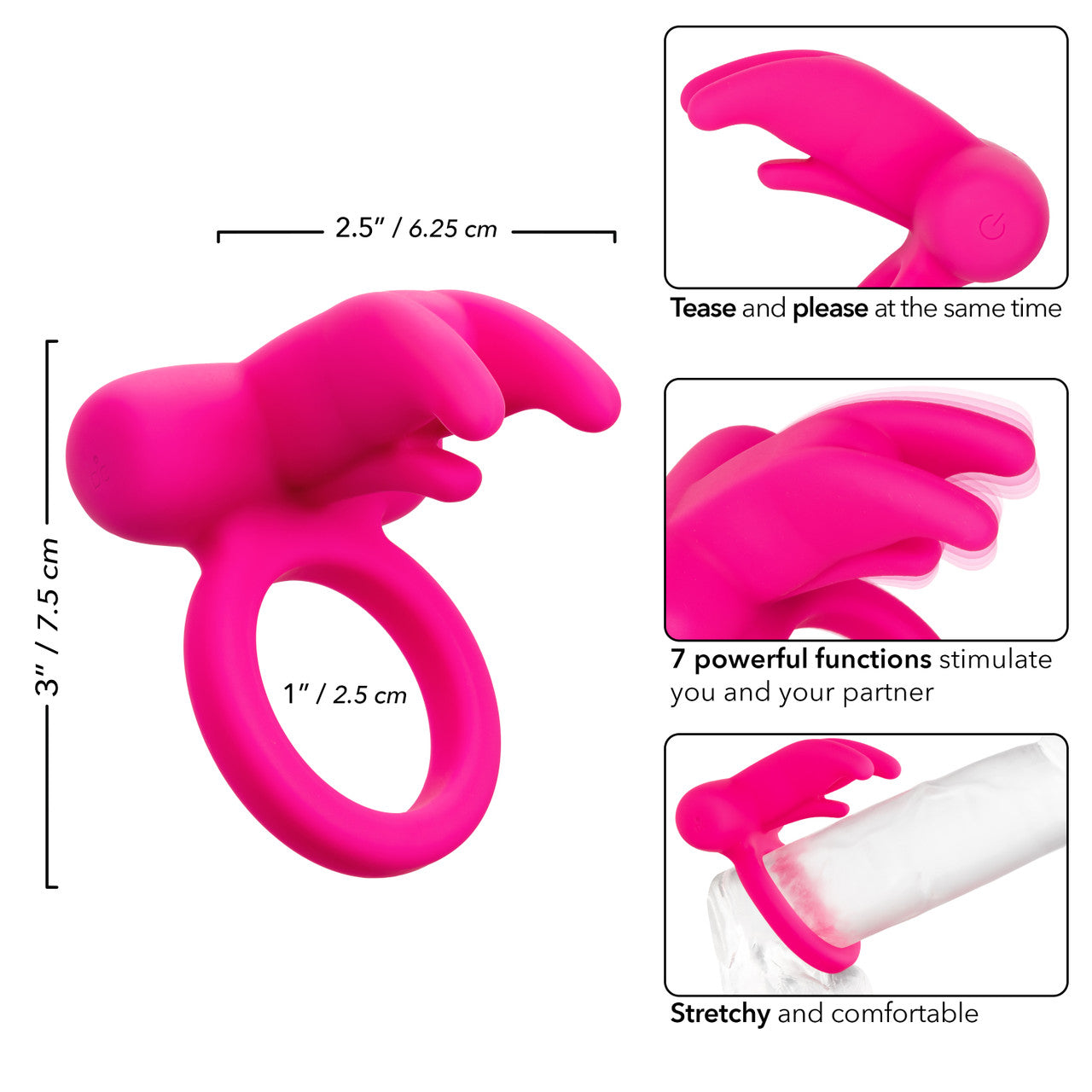 Triple Clit Flicker Cock Ring