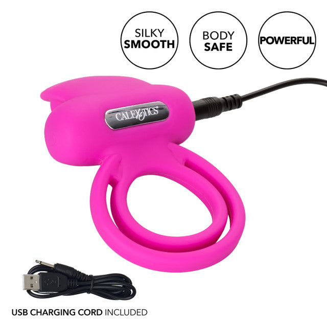 Rechargeable Dual Clit Flicker Cock Ring