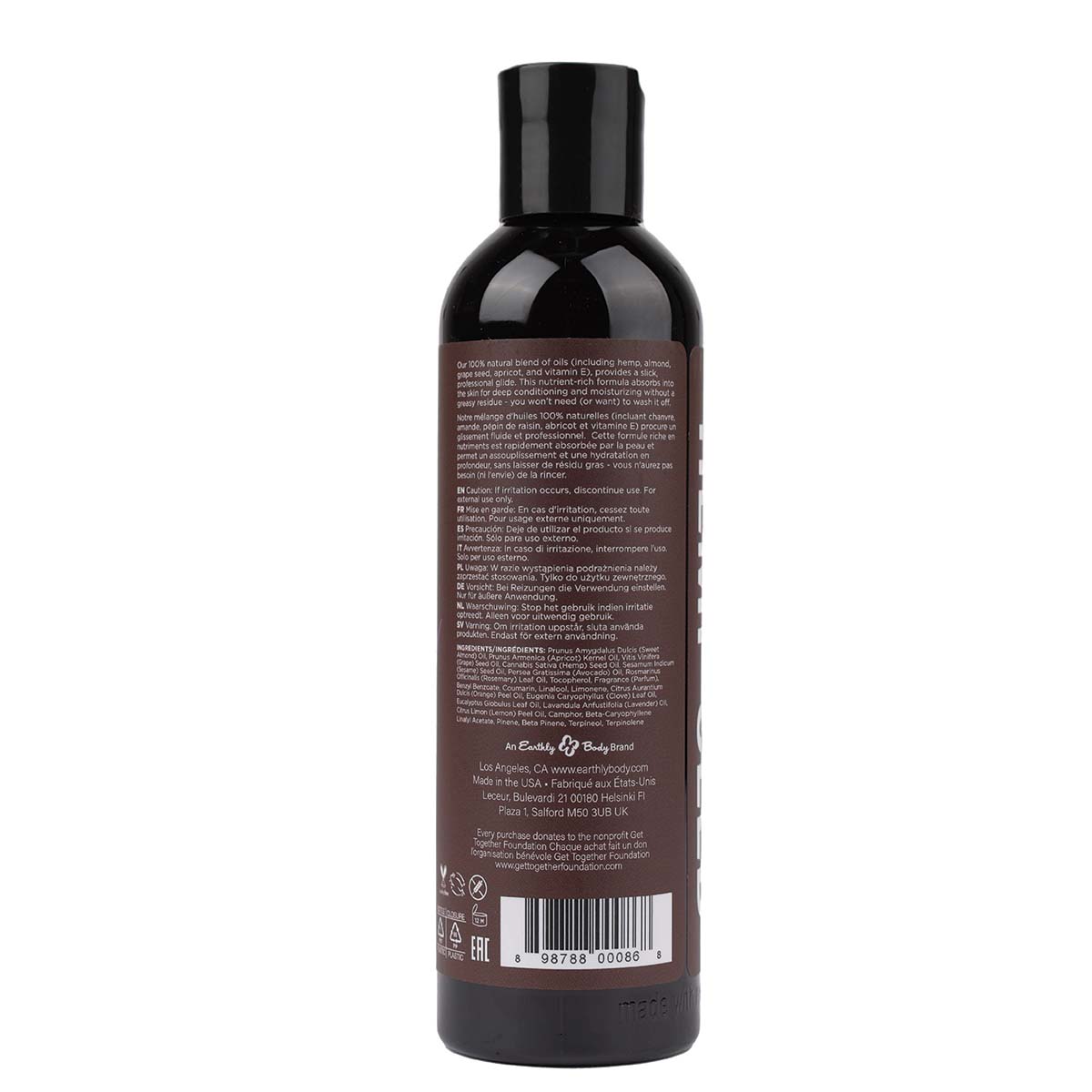 Hemp Seed Massage Oil 8 oz in Lavender