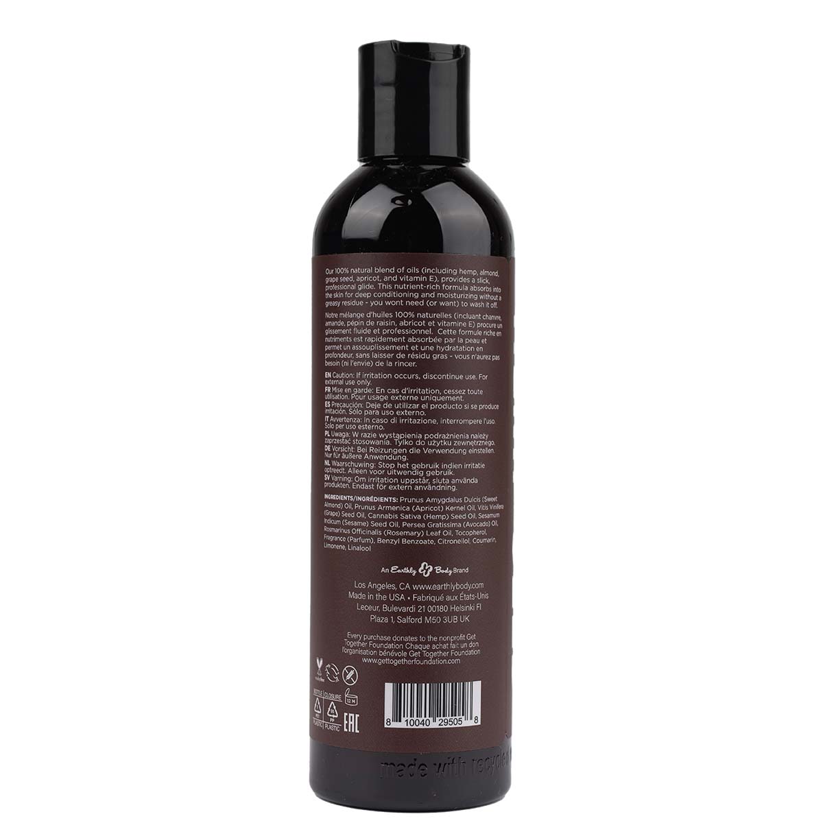 Hemp Seed Massage Oil 8 oz in Kashmir Musk