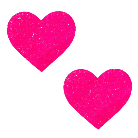 Watermelly Pink Glitter Heart Pasties