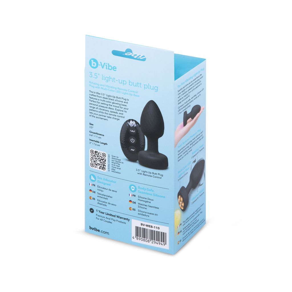 bVibe 3.5" Light Up Butt Plug with Remote
