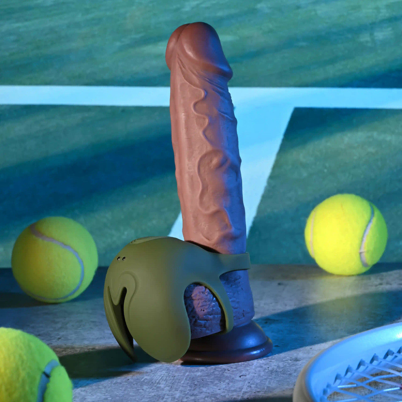 Nutty Buddy Dual Cock Ring With Vibrating Ball Cup
