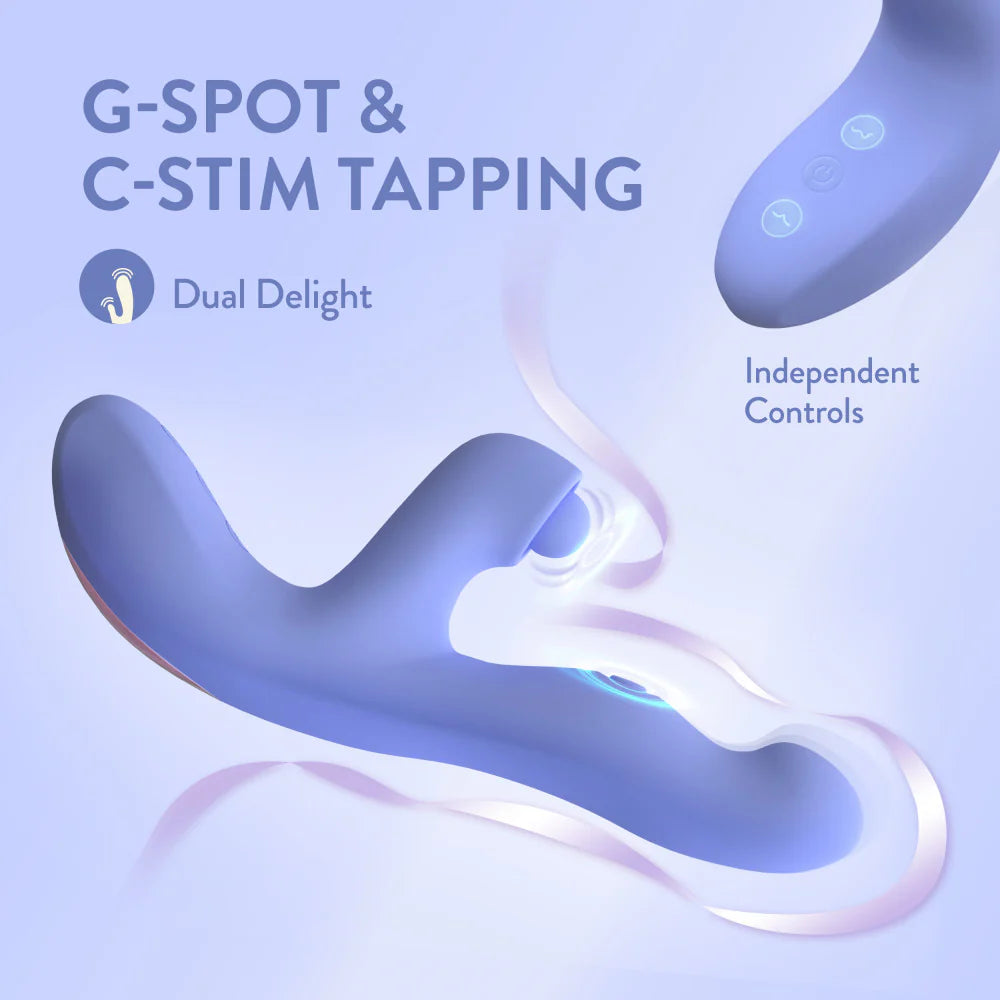 Simone Dual Stimulation Tapping Rabbit Vibrator With Auto Warming